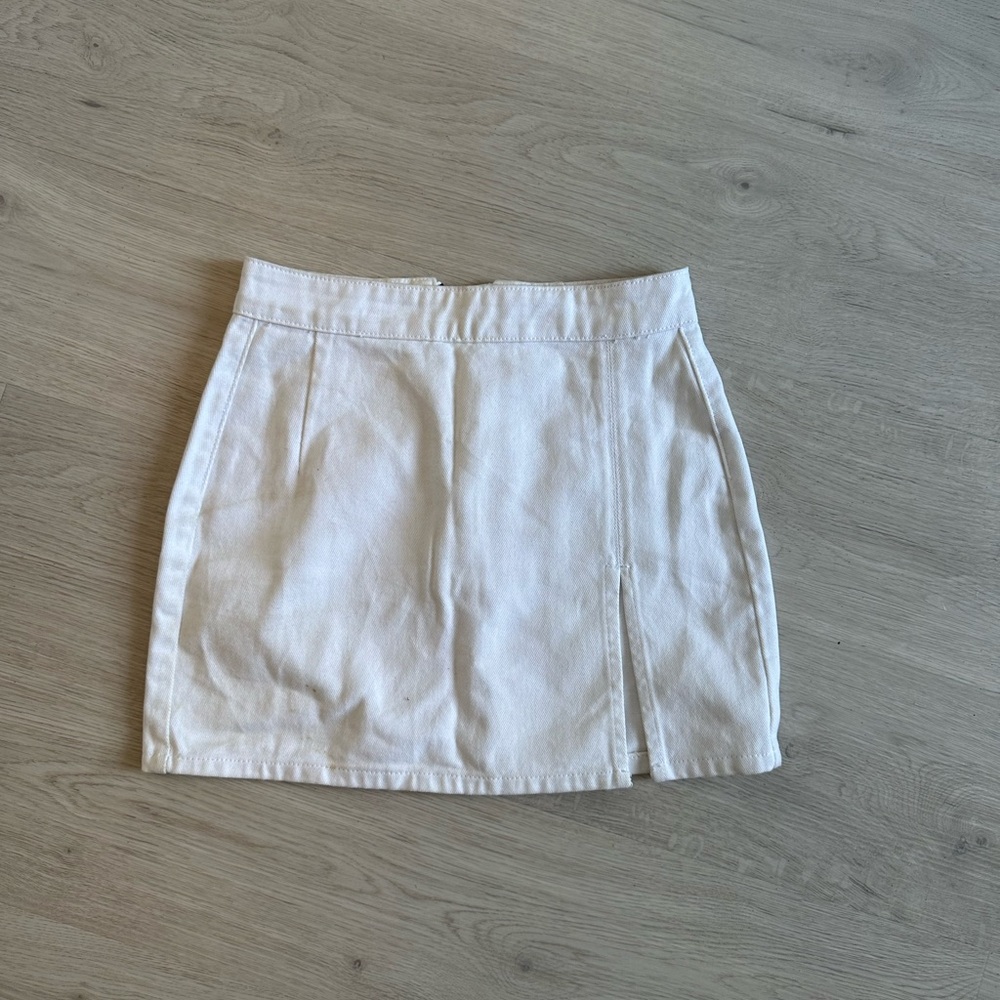 White mini skirt